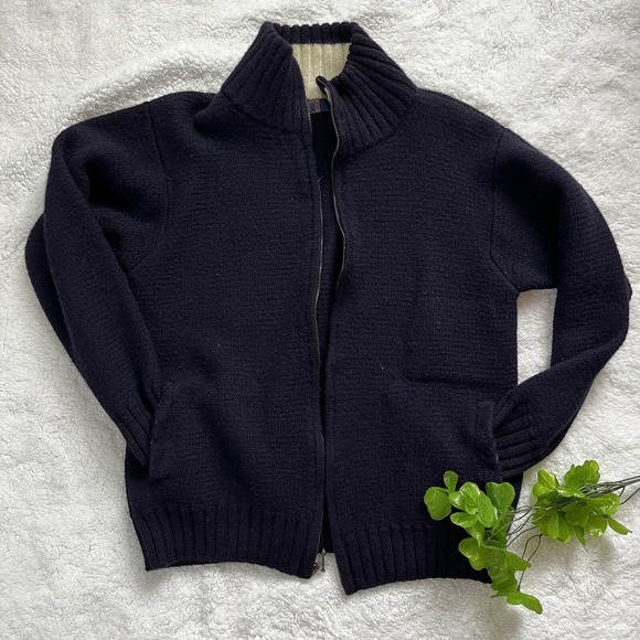 Pankara Oversized Sweater Jacket Mens Size‎ L Navy Long Sleeve Full zip - Picture 1 of 7